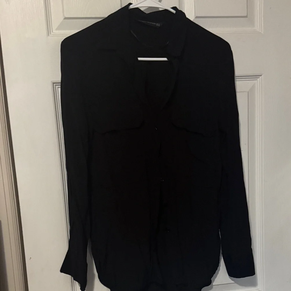 Zara Black Button Down Shirt - Picture 1 of 5